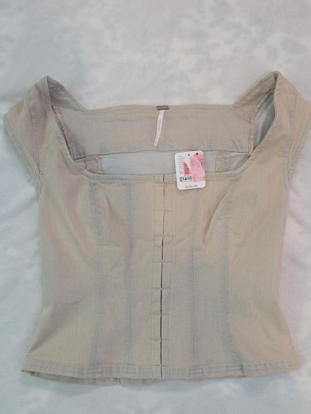 Free People Neutral Square-Neck Corset Top in Beige - Picture 2 of 5